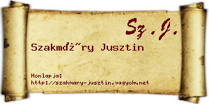 Szakmáry Jusztin névjegykártya